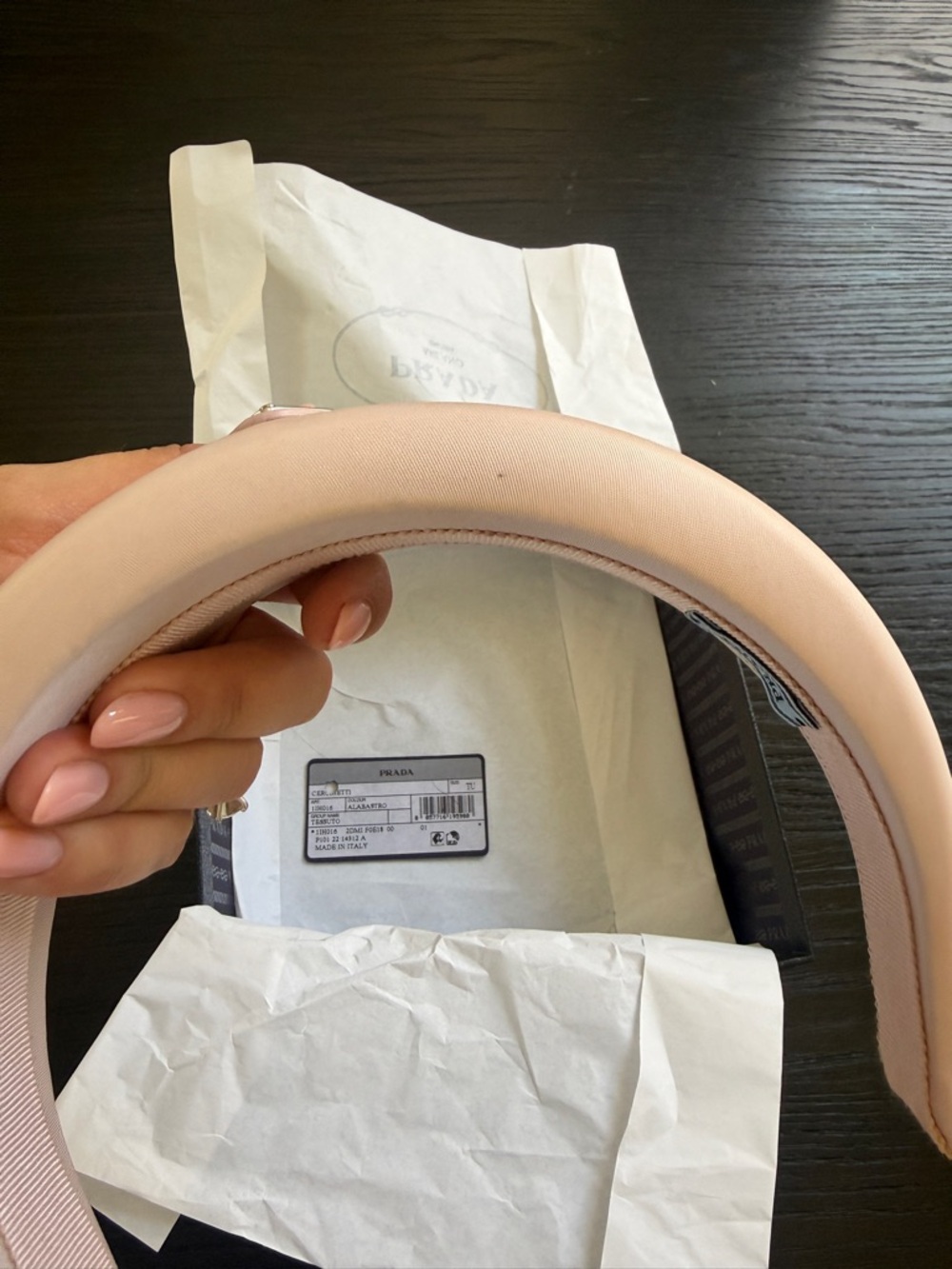 Large Prada Blush Padded Headband - Picture 7 of 12